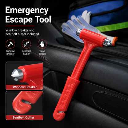 Car Emergency Roadside Kit — Jumper Cables, Tow Strap & First Aid Supplies