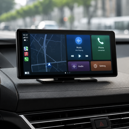 Portable Wireless CarPlay & Android Auto Screen — Plug-In Car Stereo Upgrade