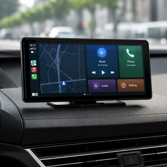 Portable Wireless CarPlay & Android Auto Screen — Plug-In Car Stereo Upgrade