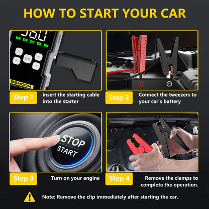 7000A Jump Starter with Air Compressor 150PSI — Car Battery Booster + Power Bank
