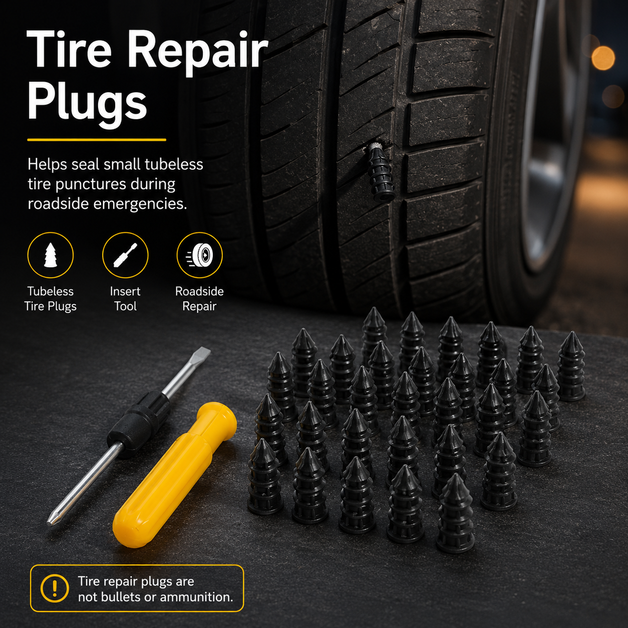 Car Emergency Roadside Kit — Jumper Cables, Tow Strap & First Aid Supplies