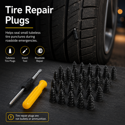Car Emergency Roadside Kit — Jumper Cables, Tow Strap & First Aid Supplies