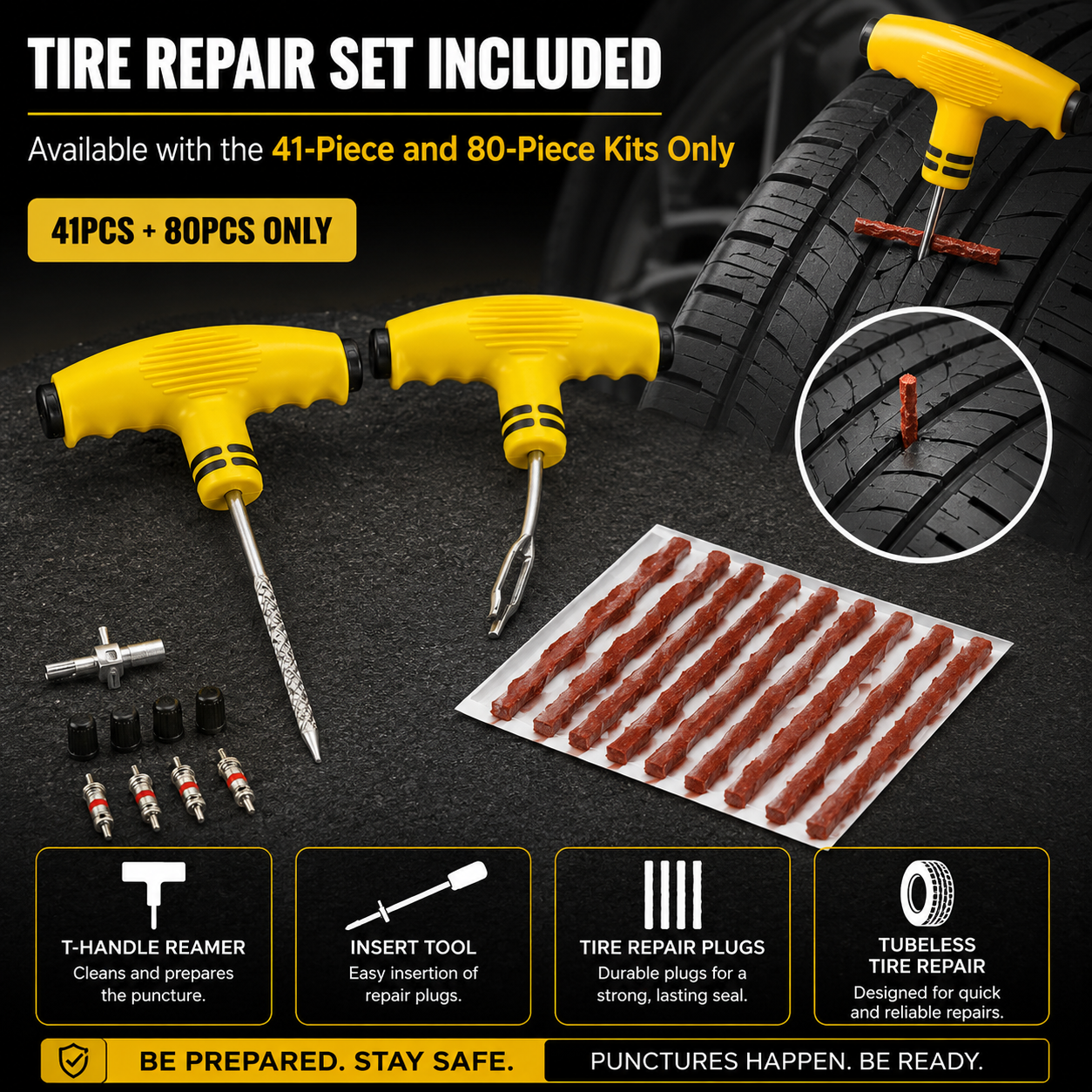 Car Emergency Roadside Kit — Jumper Cables, Tow Strap & First Aid Supplies