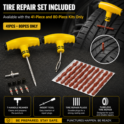 Car Emergency Roadside Kit — Jumper Cables, Tow Strap & First Aid Supplies